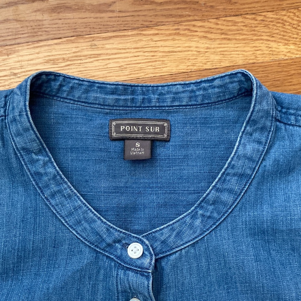 J.Crew Point Sur Puff Sleeve Chambray Top - Picture 4 of 7